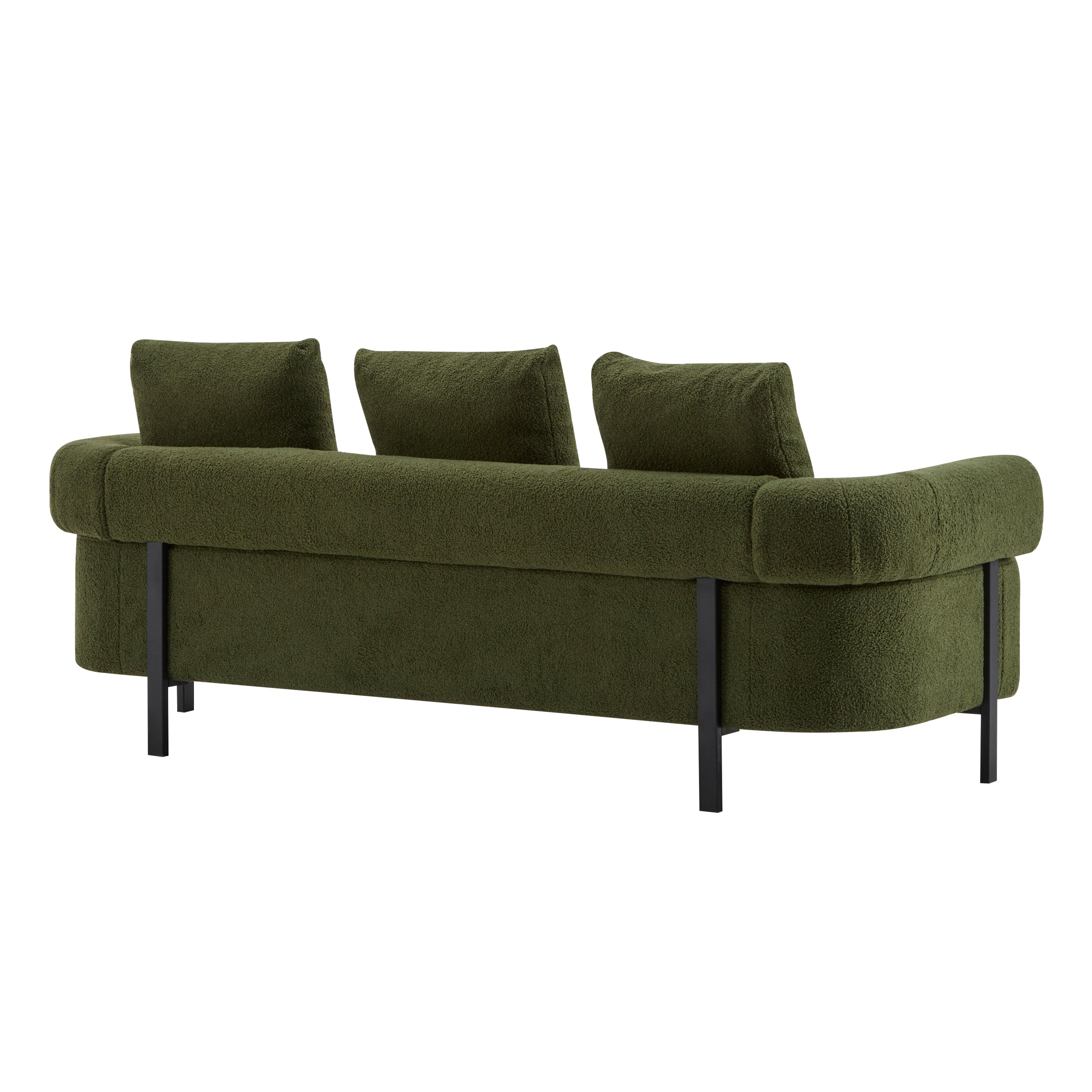 78' Modern Upholstered Sofa with 3 Plush Pillows