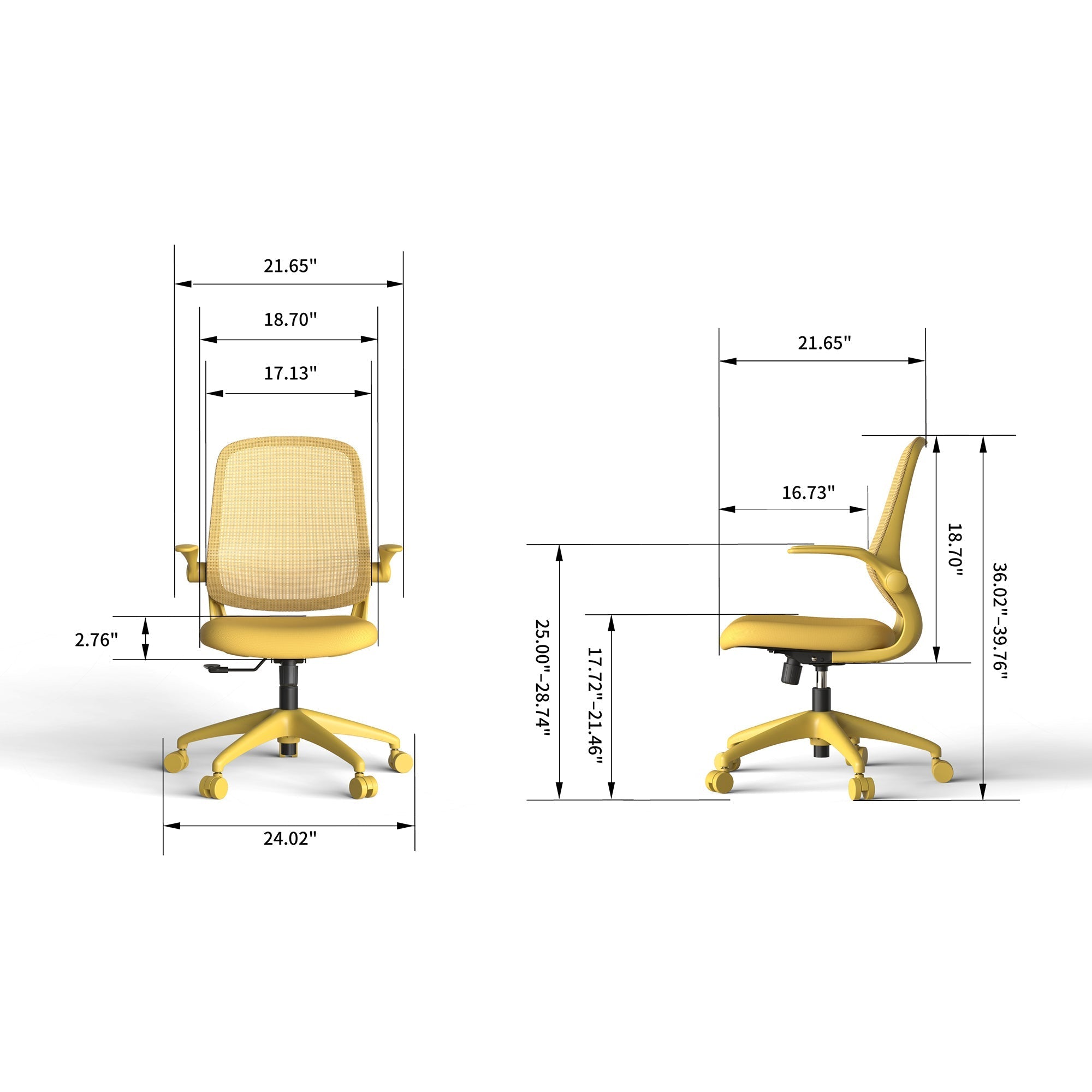 Colorful Ergonomic Office Chair with Flip-Up Armrests