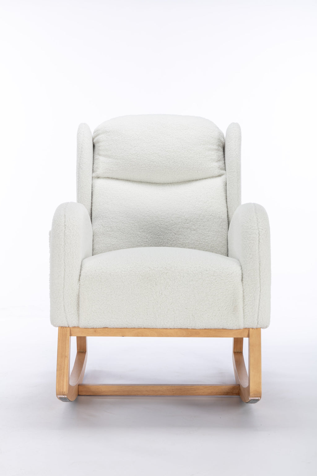 Teddy Fabric Rocking Chair with Packet Wood Legs