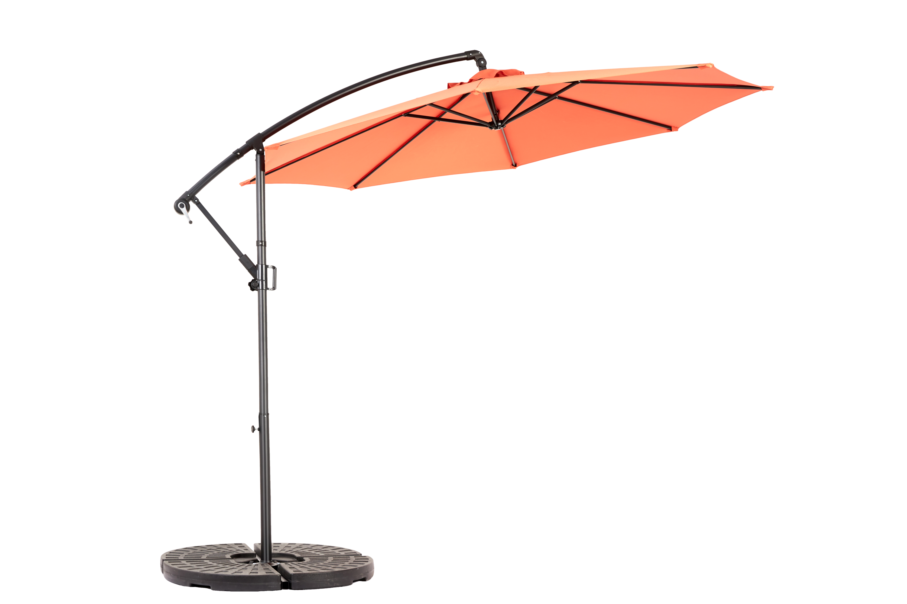 10ft Offset Patio Umbrella w/Tilt & Polyester Shade & 8 Ribs – No Base