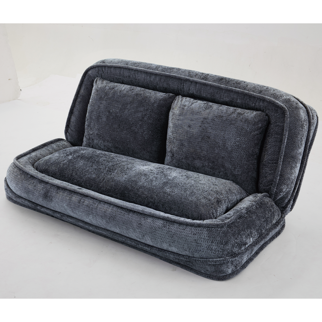 2-in-1 Extra Large Chenille Floor Couch Loveseat for Humans & Dogs