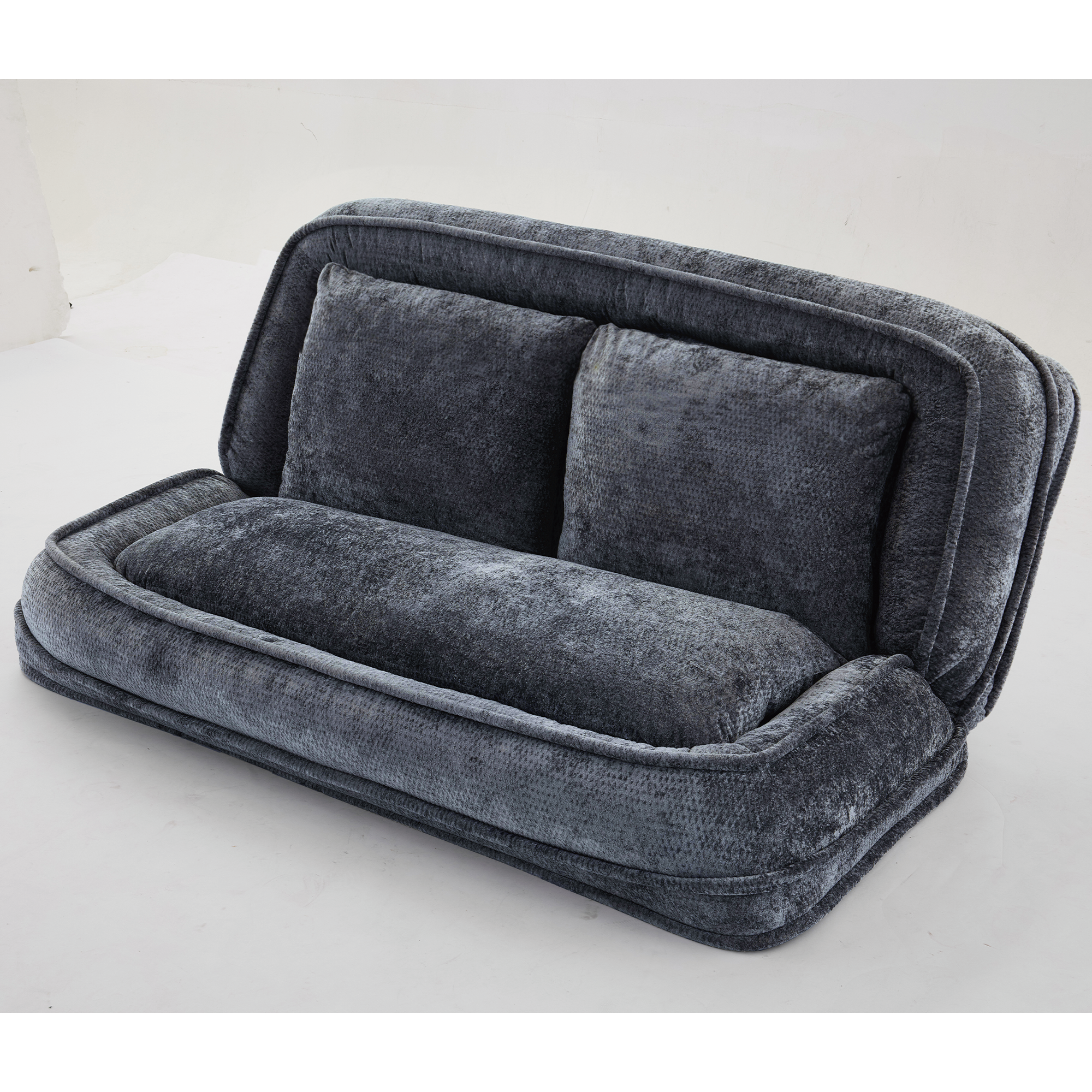 2-in-1 Extra Large Chenille Floor Couch Loveseat for Humans & Dogs