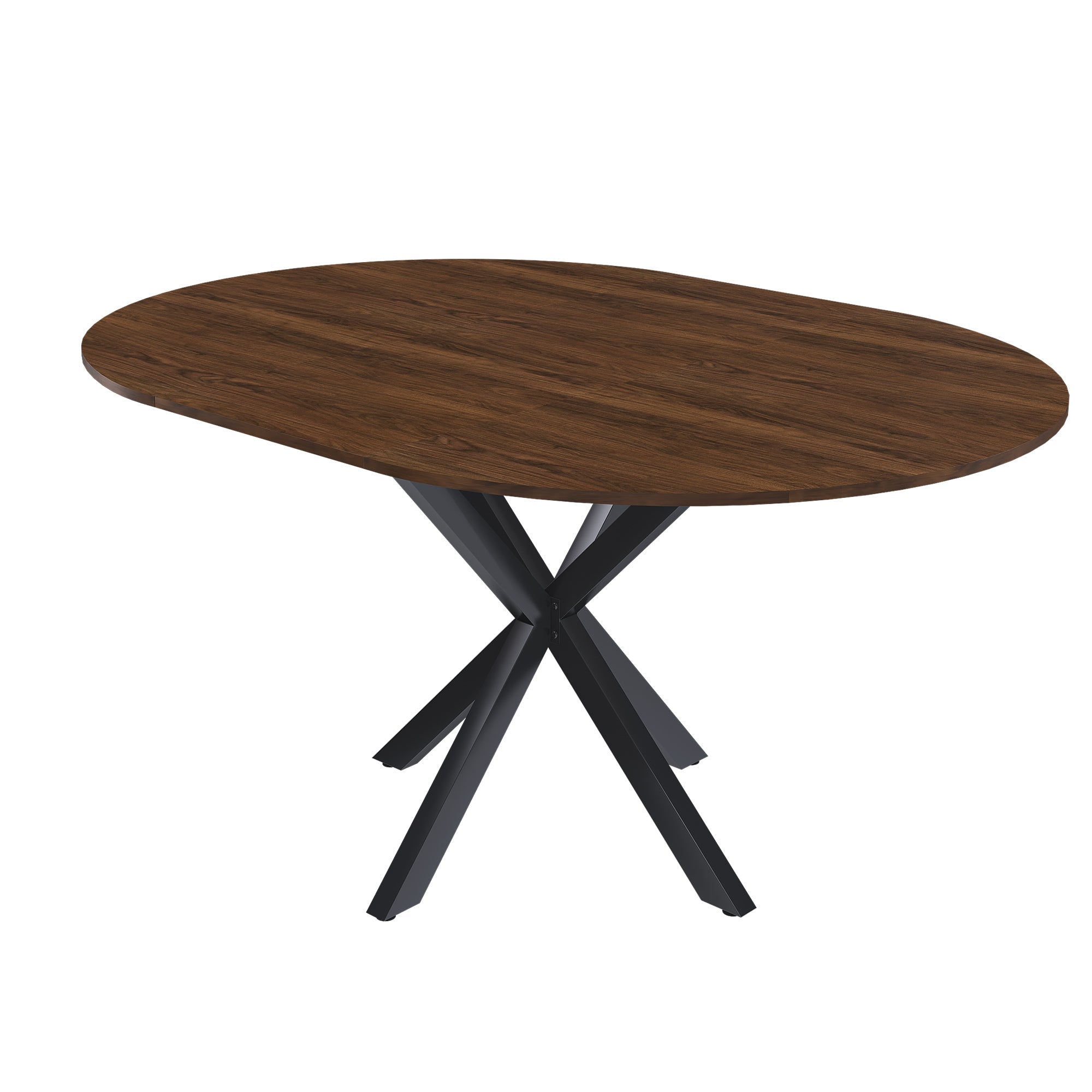 Modern Solid Wood Veneer Retractable Dining Table