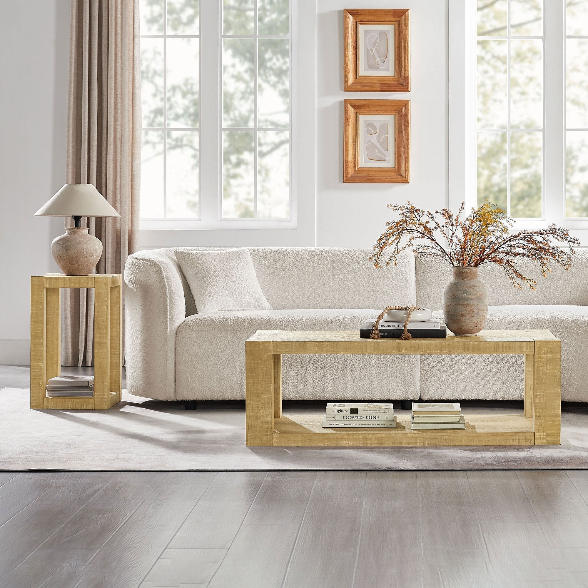 Modern 2 Tier Rectangle Coffee Table Set