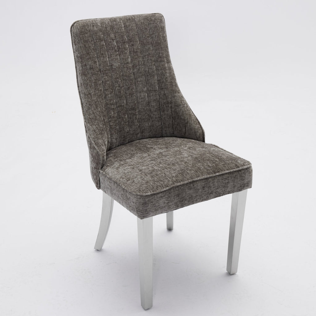 Rayon Cloth Flocking Chenille Dining Chairs (Set of 2 )