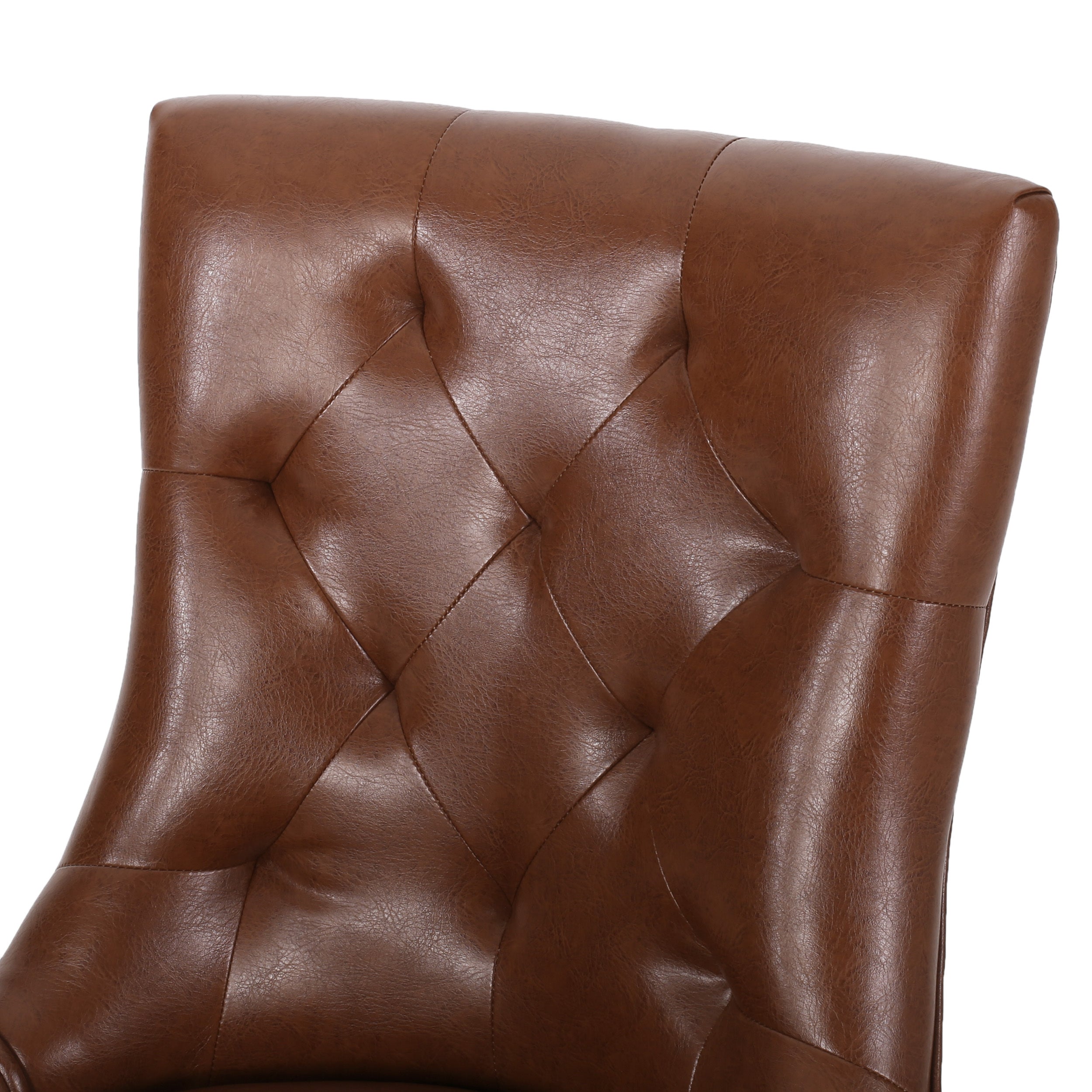 Contemporary  Light Brown PU Dining Chair (Set of 2)