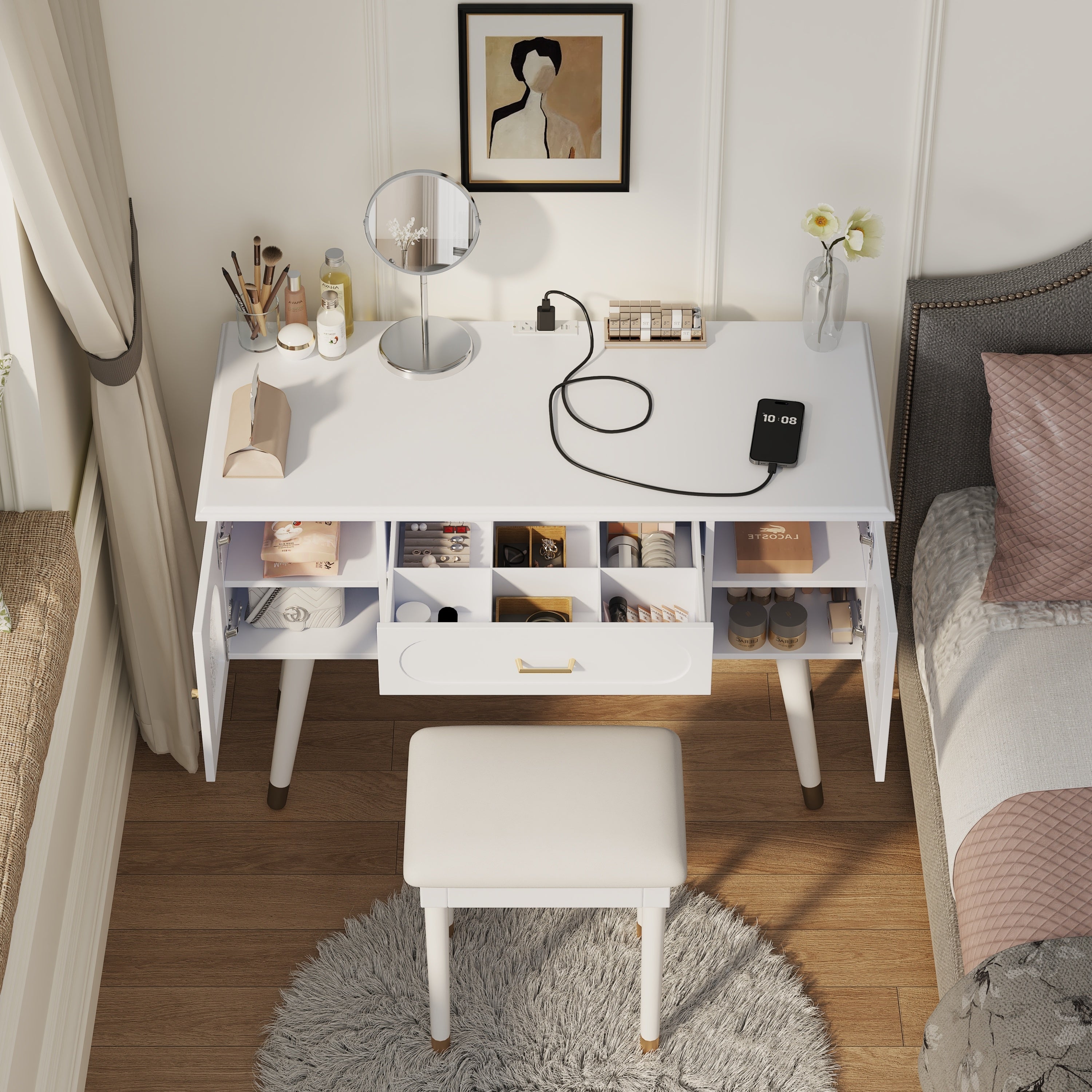 Modern Elegant Vanity with Organizer