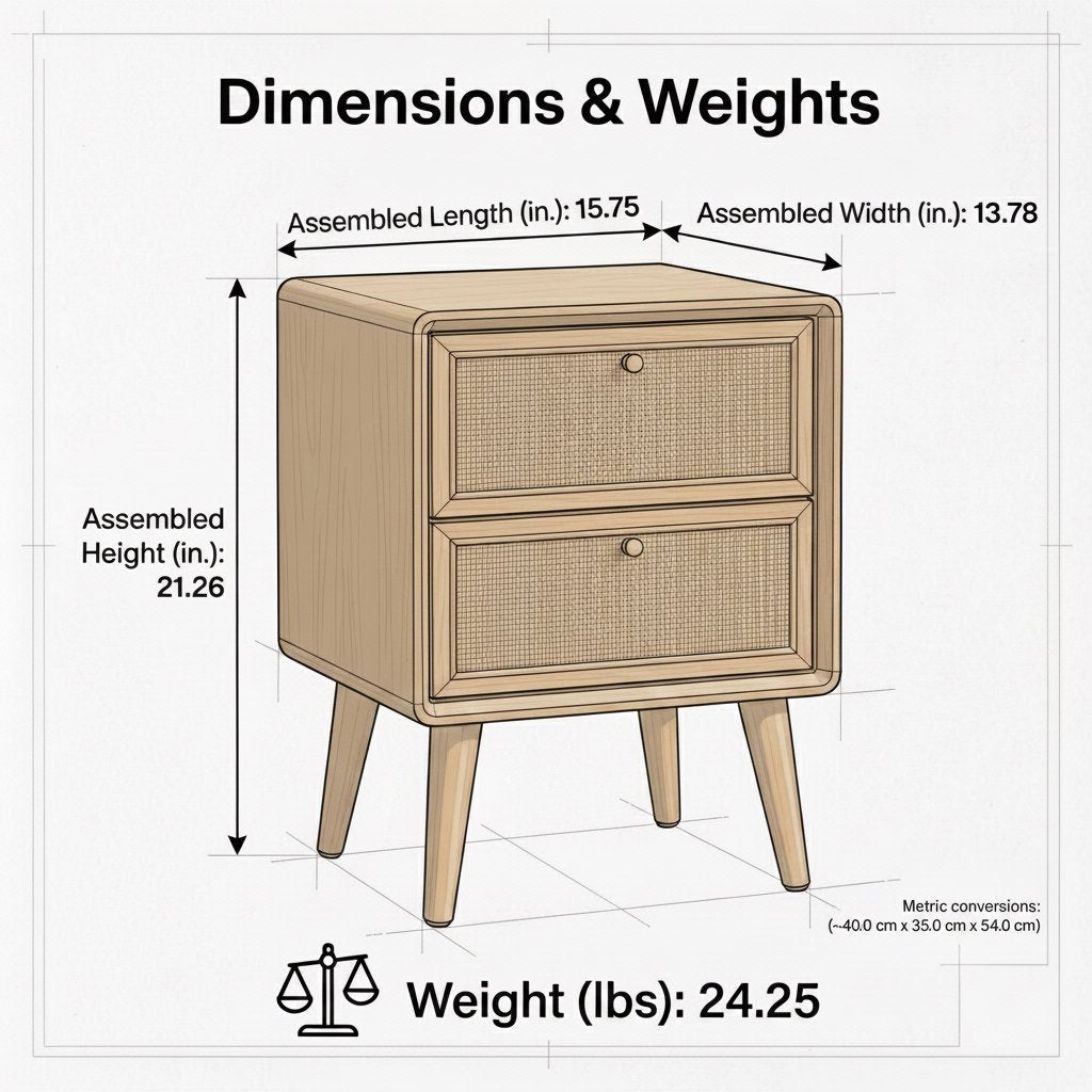 Pure Solid Wood Bedside Storage Cabinet